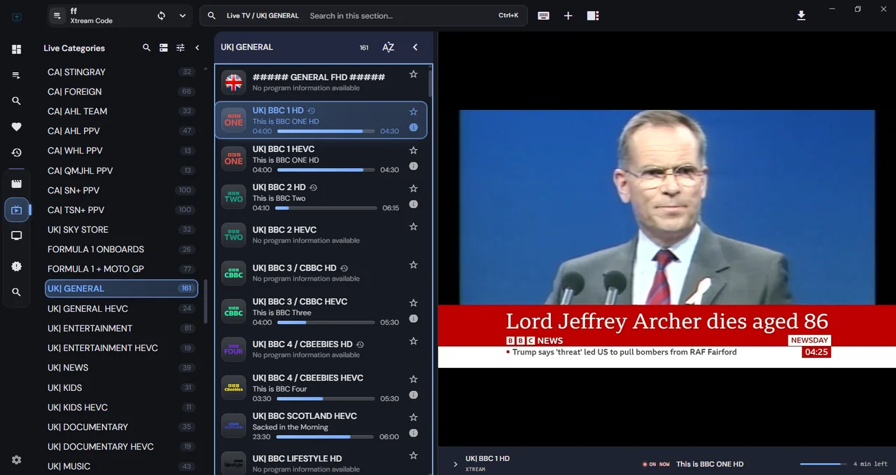 BBC One, Two, ITV 1-4 and Channel 4 Live in Full HD